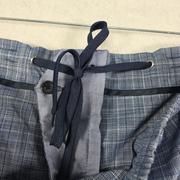 Michael Strahan Modern Fit Dress Pants Men's 48x32 Navy Blue Plaid Stretch - Picture 5 of 9